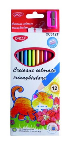 Creion color 12 culori daco triunghiular cc312t